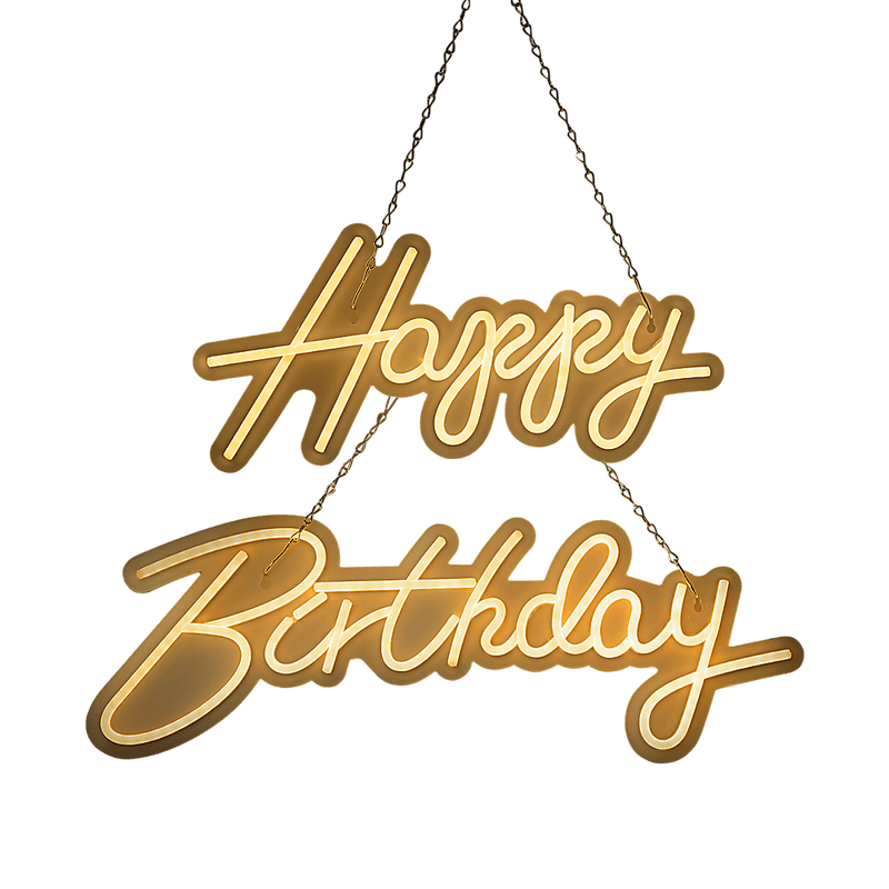 Home & Garden > Garden Tools > Gardening Accessories - Happy Birthday Neon Sign Hanging Glowing Party Decoration - Garden Yard