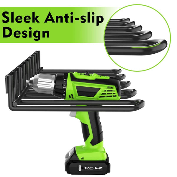Home & Garden > Garden Tools > Gardening Accessories - Power Tool Tools Organizer Drill Holder Wall Mount Drill Rack Garage Storage Drill Organizer - Garden Yard