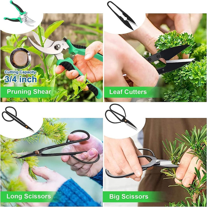 Home & Garden > Garden Tools > Gardening Tools - 24 - Piece Bonsai Tree Tool Kit for Gardening Starters – Complete Bonsai Care Set with Organizer Bag - Garden Yard