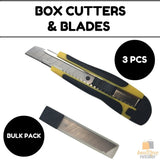 Home & Garden > Garden Tools > Gardening Tools - 3x BOX CUTTERS Knife Retractable Blade Snap Off Razor 18mm Durable Opener BULK - Garden Yard