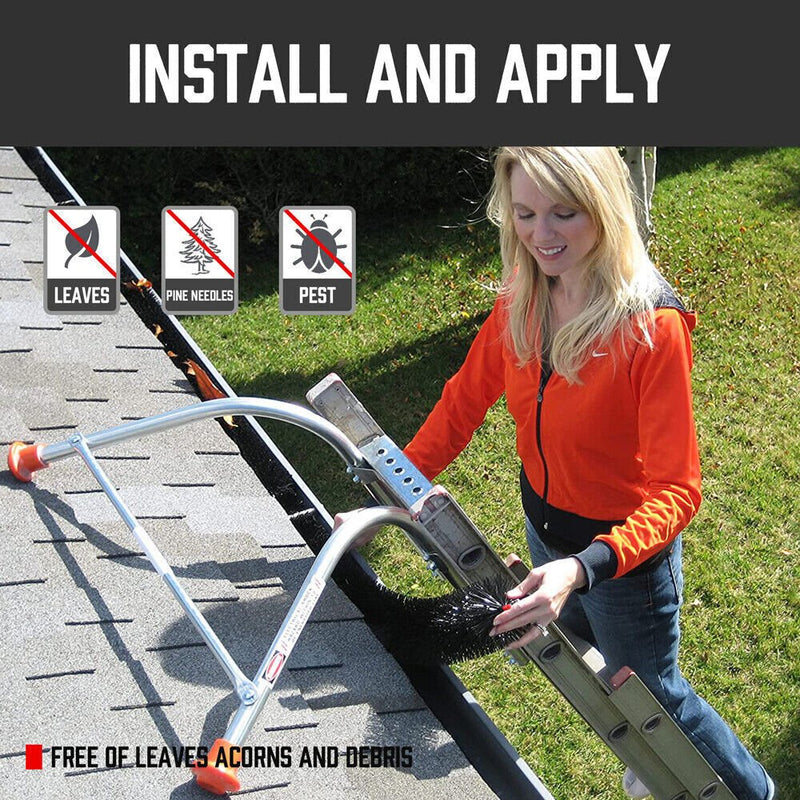 Home & Garden > Garden Tools > Gardening Tools - 98x10cm 24Pc Gutter Brush Roof Leaf Guard Heavy Duty Twigs Filter Home Garden - Garden Yard