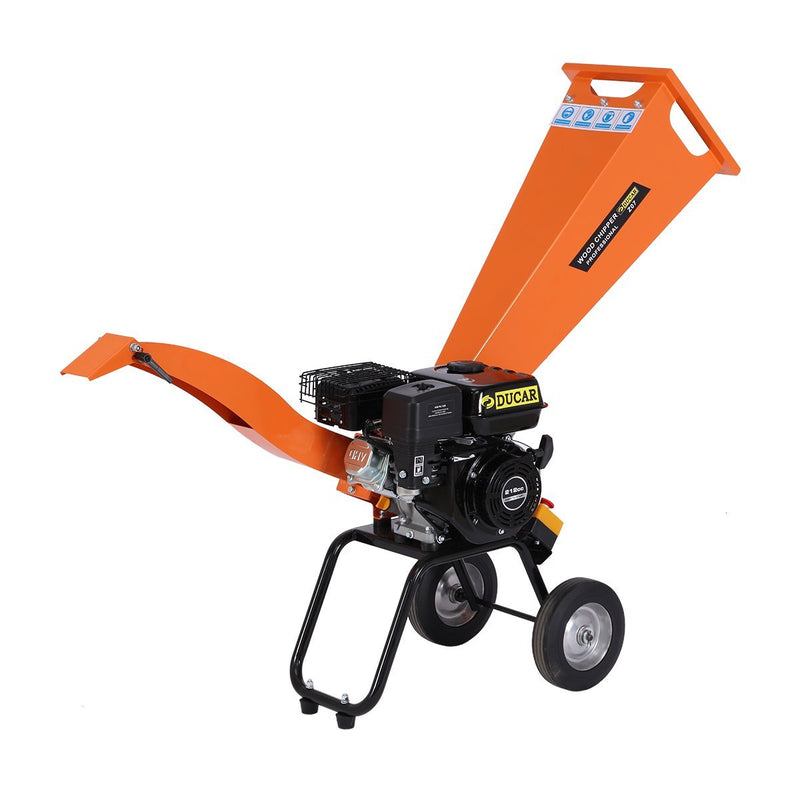 Home & Garden > Garden Tools > Gardening Tools - Ducar 7hp Wood Chipper Shredder Mulcher Grinder Petrol Orange - Garden Yard