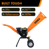 Home & Garden > Garden Tools > Gardening Tools - Ducar 7hp Wood Chipper Shredder Mulcher Grinder Petrol Orange - Garden Yard