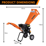 Home & Garden > Garden Tools > Gardening Tools - Ducar 7hp Wood Chipper Shredder Mulcher Grinder Petrol Orange - Garden Yard