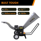 Home & Garden > Garden Tools > Gardening Tools - Ducar 7hp Wood Chipper Shredder Mulcher Grinder Petrol Silver - Garden Yard