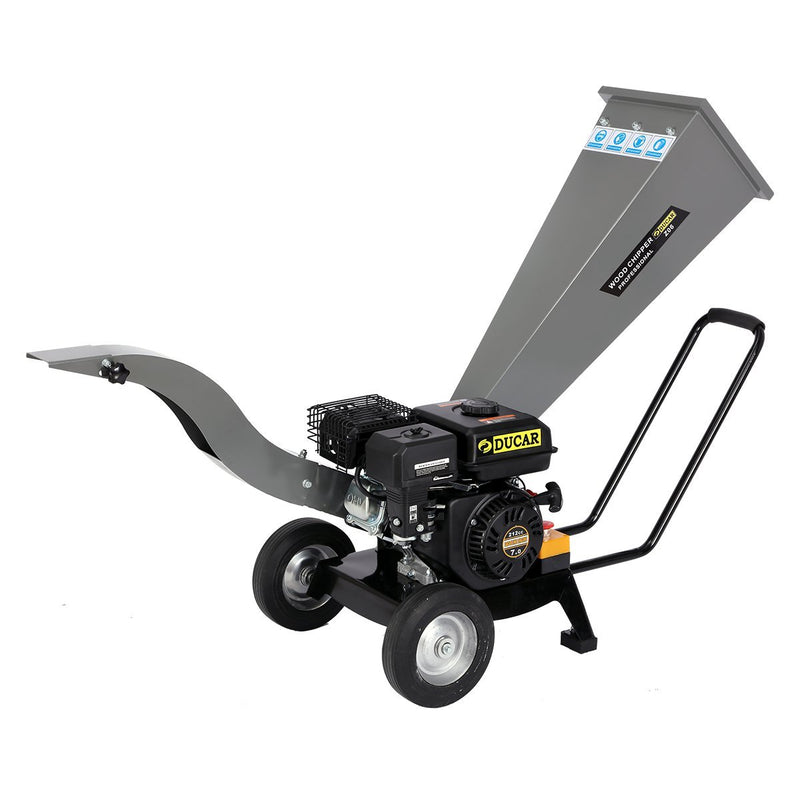 Home & Garden > Garden Tools > Gardening Tools - Ducar 7hp Wood Chipper Shredder Mulcher Grinder Petrol Silver - Garden Yard