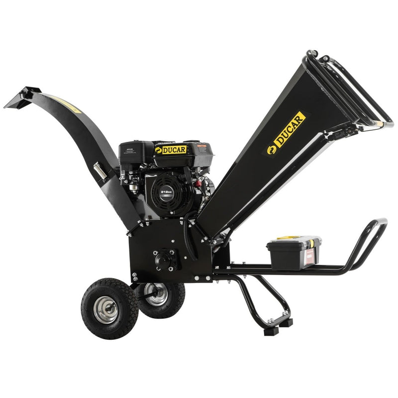 Home & Garden > Garden Tools > Gardening Tools - Ducar K70 7HP Wood Chipper Shredder Mulcher Grinder Petrol in Black - Garden Yard