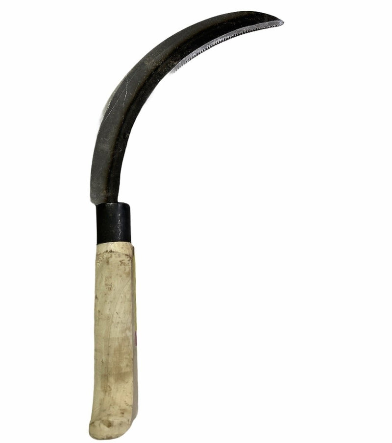 Home & Garden > Garden Tools > Gardening Tools - Quality 36cm Sickle Farming Reaping Hook Gardening Grass Wooden Handle Scythe - Garden Yard