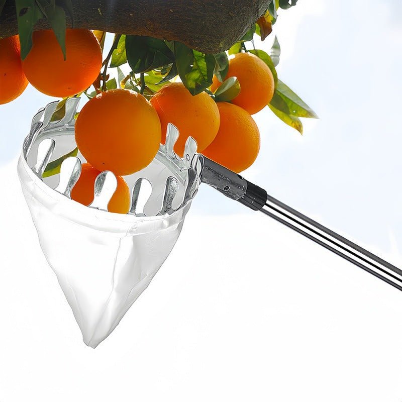 Home & Garden > Garden Tools > Gardening Tools - Telescoping Fruit Picker - Apple, Peach, Persimmon Harvesting Tool with Collection Bag, High Reach Fruit Catcher 3.2m - Garden Yard