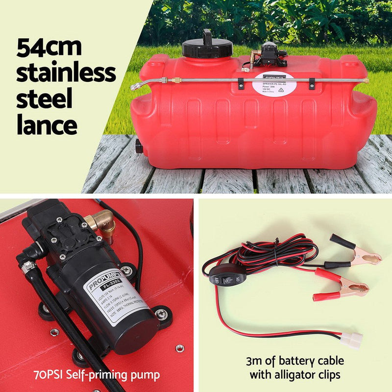 Home & Garden > Garden Tools > Herbicides - Giantz 50L Weed Sprayer Boom Pump Spot Spray - Garden Yard