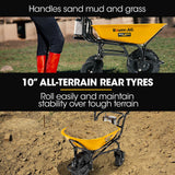 Home & Garden > Garden Tools > Spreaders & Wheelbarrows - Baumr - AG 40V Battery Powered Wheelbarrow Motorised Electric, 100L Bucket Volume, 3 Wheel, 260KG, Lifting Bucket - Garden Yard