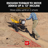 Home & Garden > Garden Tools > Spreaders & Wheelbarrows - Baumr - AG 40V Battery Powered Wheelbarrow Motorised Electric, 100L Bucket Volume, 3 Wheel, 260KG, Lifting Bucket - Garden Yard