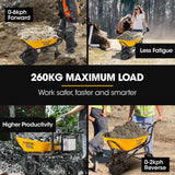 Home & Garden > Garden Tools > Spreaders & Wheelbarrows - Baumr - AG 40V Battery Powered Wheelbarrow Motorised Electric, 100L Bucket Volume, 3 Wheel, 260KG, Lifting Bucket - Garden Yard