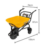 Home & Garden > Garden Tools > Spreaders & Wheelbarrows - Baumr - AG 40V Battery Powered Wheelbarrow Motorised Electric, 100L Bucket Volume, 3 Wheel, 260KG, Lifting Bucket - Garden Yard