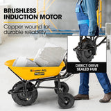 Home & Garden > Garden Tools > Spreaders & Wheelbarrows - Baumr - AG 40V Battery Powered Wheelbarrow Motorised Electric, 100L Bucket Volume, 3 Wheel, 260KG, Lifting Bucket - Garden Yard
