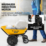 Home & Garden > Garden Tools > Spreaders & Wheelbarrows - Baumr - AG 40V Battery Powered Wheelbarrow Motorised Electric, 100L Bucket Volume, 4 Wheel, 260kg Capacity - Garden Yard