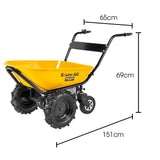 Home & Garden > Garden Tools > Spreaders & Wheelbarrows - Baumr - AG 40V Battery Powered Wheelbarrow Motorised Electric, 100L Bucket Volume, 4 Wheel, 260kg Capacity - Garden Yard