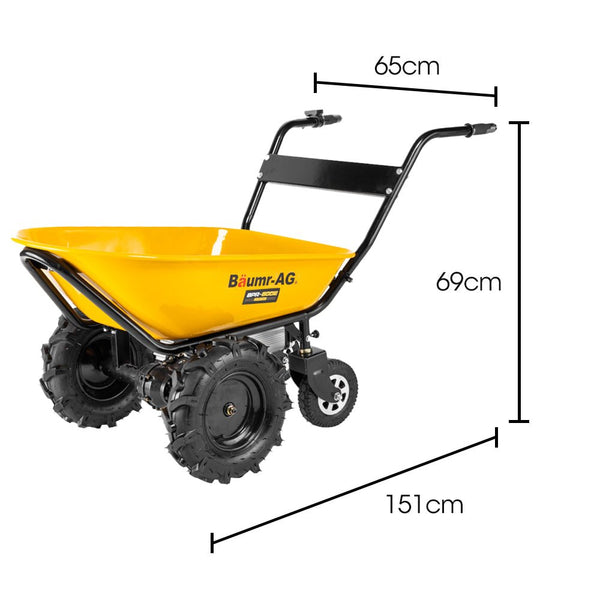 Home & Garden > Garden Tools > Spreaders & Wheelbarrows - Baumr - AG 40V Battery Powered Wheelbarrow Motorised Electric, 100L Bucket Volume, 4 Wheel, 260kg Capacity - Garden Yard
