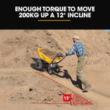 Home & Garden > Garden Tools > Spreaders & Wheelbarrows - Baumr - AG 40V Battery Powered Wheelbarrow Motorised Electric, 100L Bucket Volume, 4 Wheel, 260kg Capacity - Garden Yard