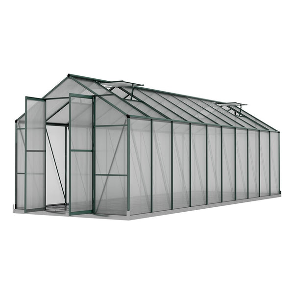 Home & Garden > Green Houses - Greenfingers Aluminium Greenhouse Polycarbonate Large Green House Garden 6.3M - Garden Yard