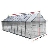Home & Garden > Green Houses - Greenfingers Aluminium Greenhouse Polycarbonate Large Green House Garden 6.3M - Garden Yard