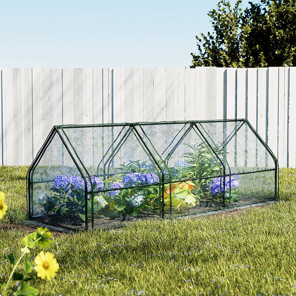 Home & Garden > Green Houses - Greenfingers Greenhouse 270x92cm Flower Garden Shed PVC Cover Frame Green House - Garden Yard