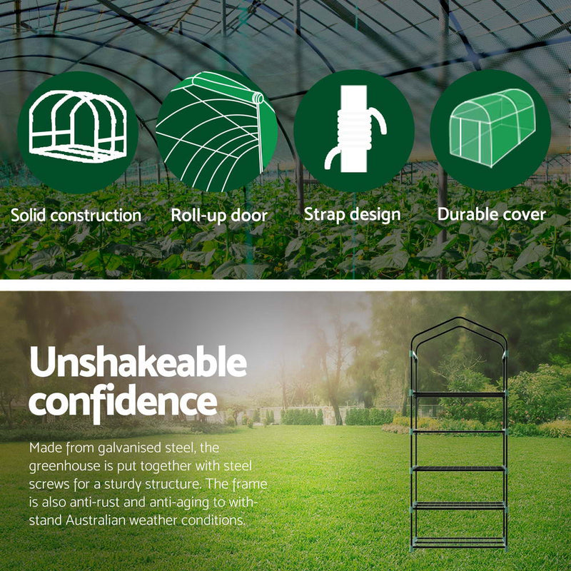 Home & Garden > Green Houses - Greenfingers Greenhouse 5 Tiers Mini Green House Garden Bed Planter Box 1.9x0.7x0.5M - Garden Yard