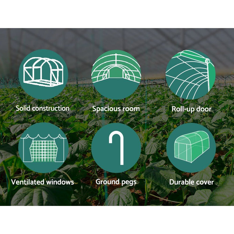 Home & Garden > Green Houses - Greenfingers Greenhouse 6MX3M Garden Shed Green House Storage Tunnel Plant Grow - Garden Yard