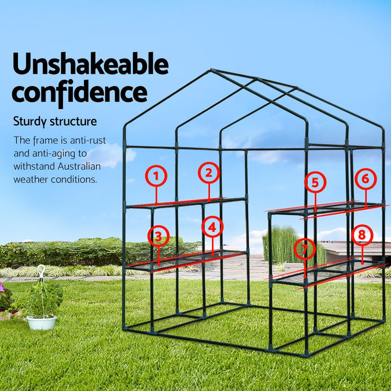 Home & Garden > Green Houses - Greenfingers Greenhouse Green House Tunnel 2MX1.55M Garden Shed Storage Plant - Garden Yard