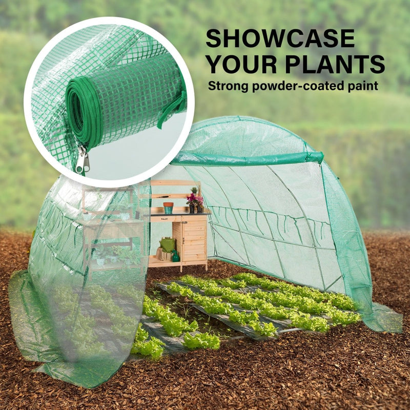 Home & Garden > Greenhouses > Greenhouses & Accessories - Garden Greenhouse Shed PE Cover Only 400cm Dome Tunnel - Garden Yard