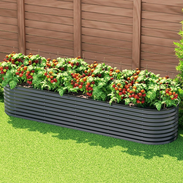 Home & Garden > Greenhouses > Greenhouses & Accessories - Green Fingers Garden Bed 320X80X56cm Oval Planter Box - Garden Yard