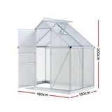 Home & Garden > Greenhouses > Greenhouses & Accessories - Green Fingers Greenhouse Aluminium Polycarbonate Premium Garden Storage Shed 1.3Mx1.9Mx2.0M - Garden Yard