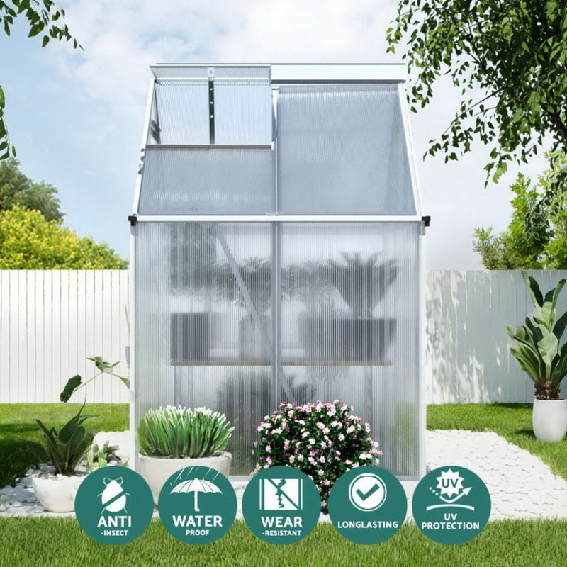 Home & Garden > Greenhouses > Greenhouses & Accessories - Green Fingers Greenhouse Aluminium Polycarbonate Premium Garden Storage Shed 3.1Mx1.9Mx2.0M - Garden Yard