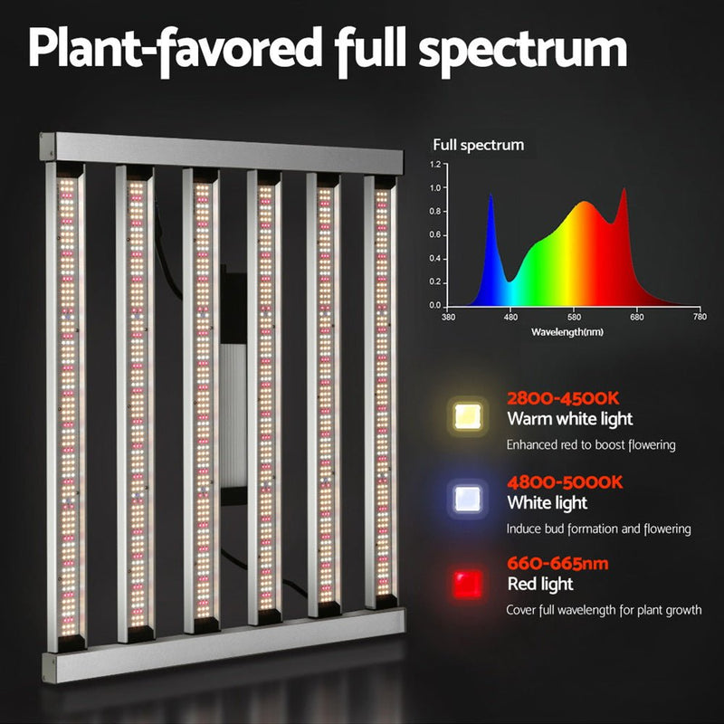 Home & Garden > Greenhouses > Greenhouses & Accessories - Green Fingers Max 4800W Grow Light LED Full Spectrum Indoor Plant All Stage Growth - Garden Yard