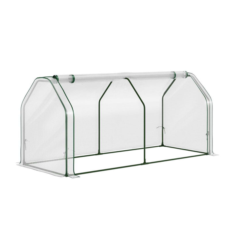 Home & Garden > Greenhouses > Greenhouses & Accessories - Green Fingers Mini Greenhouse PE Cover Green House Roll - Up Zippered Door 1.2x0.5x0.6M - Garden Yard