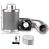 Home & Garden > Greenhouses > Greenhouses & Accessories - Greenfingers 6"Ventilation Kit Fan Hydroponics Grow Tent Kit Carbon Filter Duct,Greenfingers 6"Ventilation Kit Fan Hydroponics Grow Tent Kit Carbon Filter Duct - Garden Yard