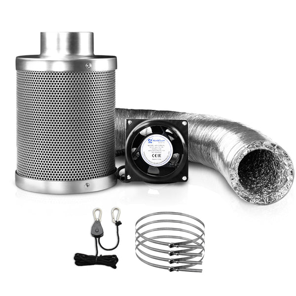 Home & Garden > Greenhouses > Greenhouses & Accessories - Greenfingers 6"Ventilation Kit Fan Hydroponics Grow Tent Kit Carbon Filter Duct,Greenfingers 6"Ventilation Kit Fan Hydroponics Grow Tent Kit Carbon Filter Duct - Garden Yard