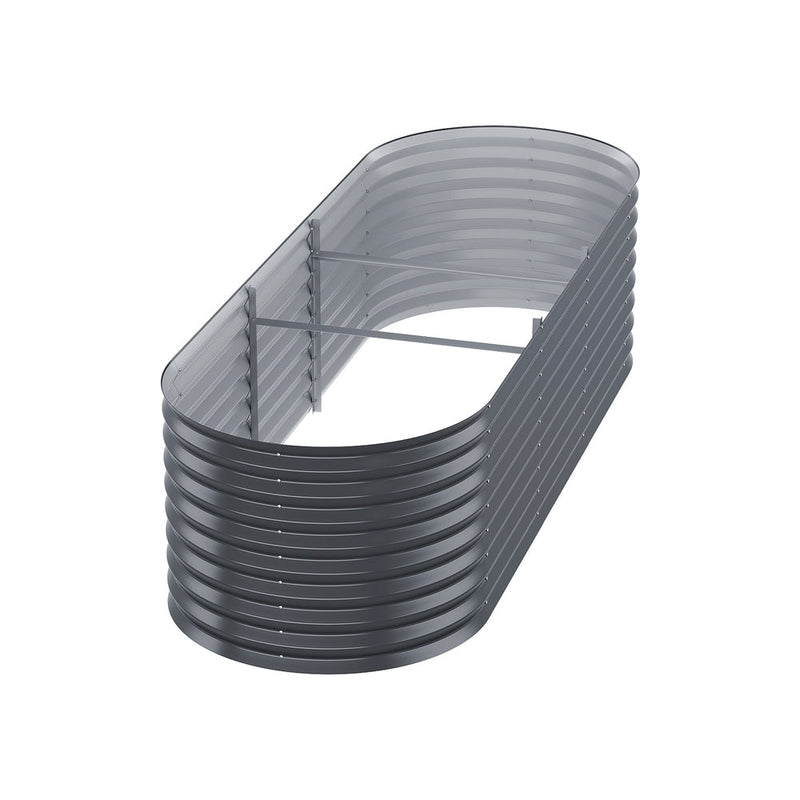 Home & Garden > Greenhouses > Greenhouses & Accessories - Greenfingers Garden Bed 240X80X56cm Oval Planter Box - Garden Yard
