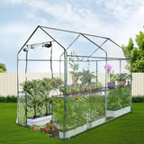 Home & Garden > Greenhouses > Greenhouses & Accessories - Greenfingers Greenhouse 1.2x1.9x1.9M Walk in Green House Tunnel Clear Garden Shed 4 Shelves - Garden Yard