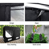 Home & Garden > Greenhouses > Greenhouses & Accessories - Greenfingers Grow Tent 240x120x200CM Hydroponics Kit Indoor Plant Room Black - Garden Yard