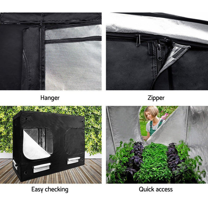 Home & Garden > Greenhouses > Greenhouses & Accessories - Greenfingers Grow Tent 240x120x200CM Hydroponics Kit Indoor Plant Room Black - Garden Yard