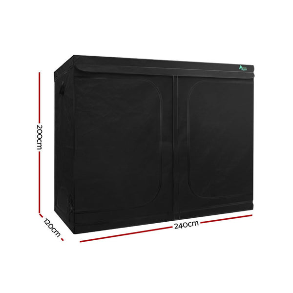 Home & Garden > Greenhouses > Greenhouses & Accessories - Greenfingers Grow Tent 240x120x200CM Hydroponics Kit Indoor Plant Room Black - Garden Yard