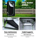 Home & Garden > Greenhouses > Greenhouses & Accessories - Greenfingers Grow Tent 70x70x160CM 1680D Hydroponics Kit Indoor Plant Room System - Garden Yard