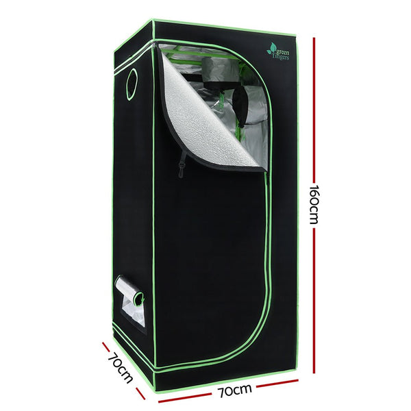 Home & Garden > Greenhouses > Greenhouses & Accessories - Greenfingers Grow Tent 70x70x160CM 1680D Hydroponics Kit Indoor Plant Room System - Garden Yard