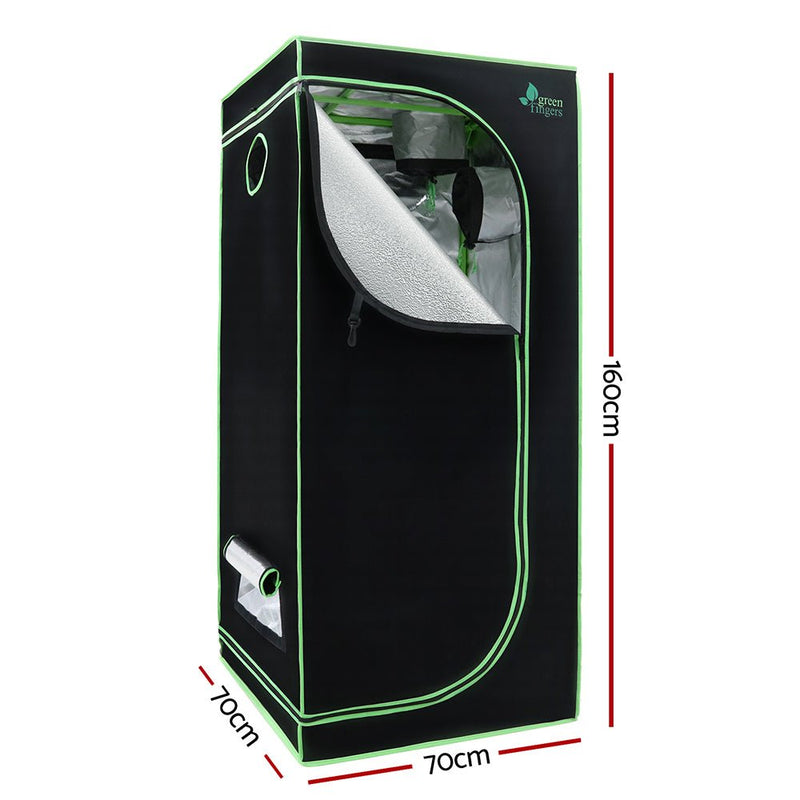 Home & Garden > Greenhouses > Greenhouses & Accessories - Greenfingers Grow Tent 70x70x160CM 1680D Hydroponics Kit Indoor Plant Room System - Garden Yard