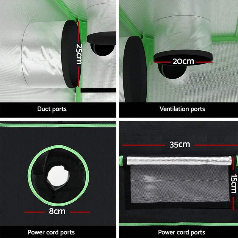 Home & Garden > Greenhouses > Greenhouses & Accessories - Greenfingers Grow Tent Kits 240x240x200cm Hydroponics Indoor Grow System Black - Garden Yard