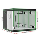Home & Garden > Greenhouses > Greenhouses & Accessories - Greenfingers Grow Tent Kits 240x240x200cm Hydroponics Indoor Grow System Black - Garden Yard