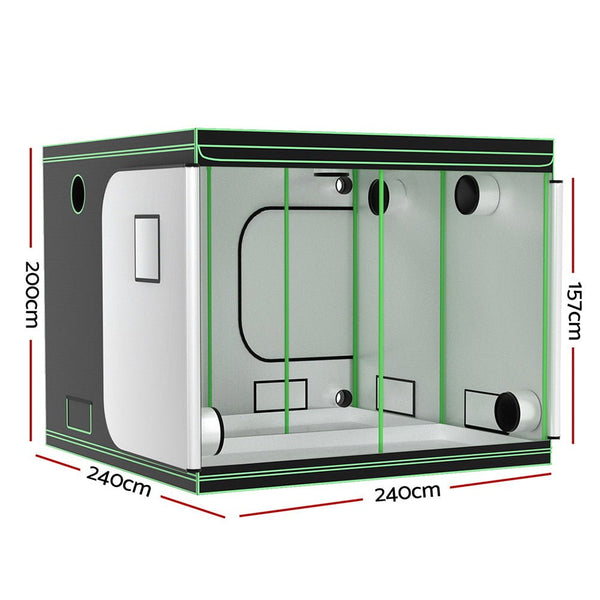 Home & Garden > Greenhouses > Greenhouses & Accessories - Greenfingers Grow Tent Kits 240x240x200cm Hydroponics Indoor Grow System Black - Garden Yard