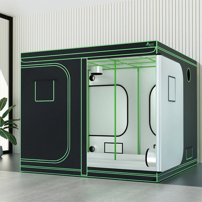 Home & Garden > Greenhouses > Greenhouses & Accessories - Greenfingers Grow Tent Kits 240x240x200cm Hydroponics Indoor Grow System Black - Garden Yard
