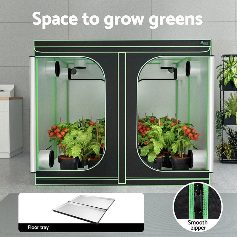 Home & Garden > Greenhouses > Greenhouses & Accessories - Greenfingers Grow Tent Kits 240x240x200cm Hydroponics Indoor Grow System Black - Garden Yard